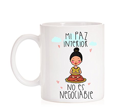 MardeTé Taza Mi Paz Interior no es negociable. Taza de Regalo Muy Original. Taza para Yoga, Reiki, meditación, relajación, centros Masaje. MardeTé Taza Mi Paz Interior no es negociable. Taza de Regalo Muy Original. Taza para Yoga, Reiki, meditación, relajación, centros Masaje.