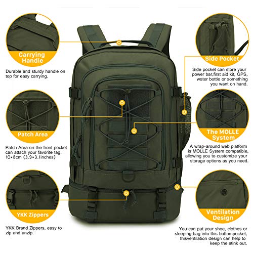 Mardingtop 28L Mochila Militar Táctical Bolsa de Asalto Molle Mochila Moto Mochilas de Senderismo Unisex para Acampada, Caza, Aire Libre Ciclismo y más Verde Militar Mardingtop 28L Mochila Militar Táctical Bolsa de Asalto Molle Mochila Moto Mochilas de Senderismo Unisex para Acampada, Caza, Aire Libre Ciclismo y más Verde Militar