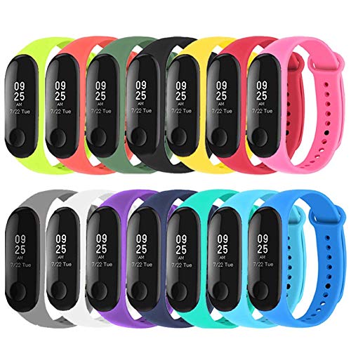 Mardozon 14 Piezas Correas Xiaomi Mi Band 3 /Mi Smart Band 4 Silicona Pulsera de Recambio Brazalete Extensibles Reemplazo Compatible con Mi Band 4-14 Colores