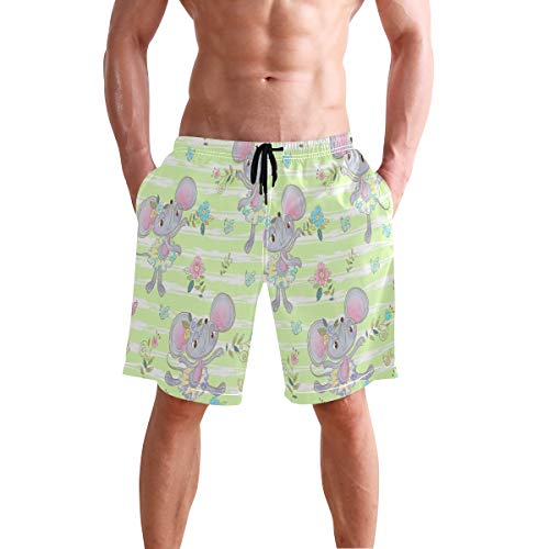 Margarita Flor Ballet Mouse Bañador para Hombre Pantalones Cortos Bañadores Shorts para Hombres Natacion Piscina Surf Playa