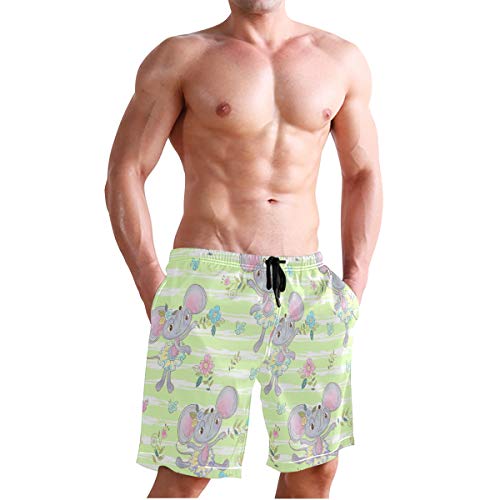 Margarita Flor Ballet Mouse Bañador para Hombre Pantalones Cortos Bañadores Shorts para Hombres Natacion Piscina Surf Playa