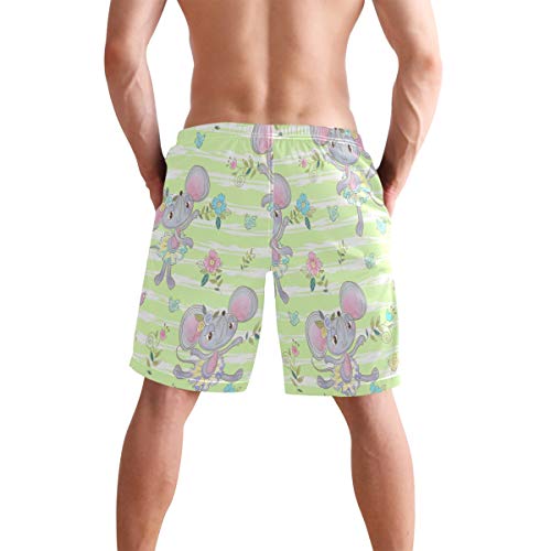 Margarita Flor Ballet Mouse Bañador para Hombre Pantalones Cortos Bañadores Shorts para Hombres Natacion Piscina Surf Playa