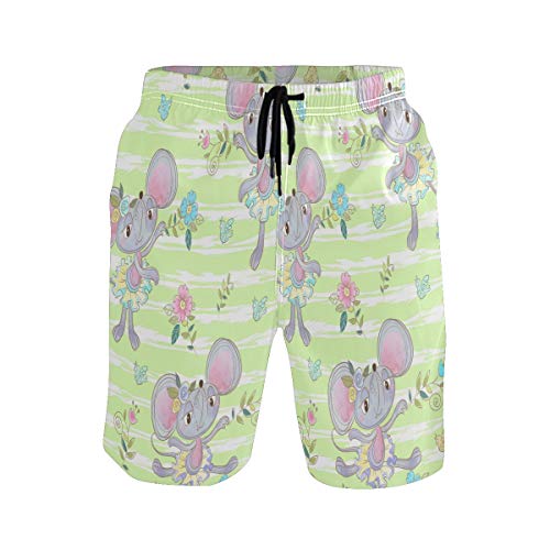 Margarita Flor Ballet Mouse Bañador para Hombre Pantalones Cortos Bañadores Shorts para Hombres Natacion Piscina Surf Playa