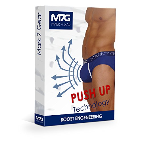 Mark7Gear Calzoncillos Track para hombre, color azul, con refuerzo de refuerzo, push-up azul XXL