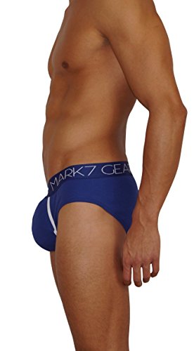Mark7Gear Calzoncillos Track para hombre, color azul, con refuerzo de refuerzo, push-up azul XXL