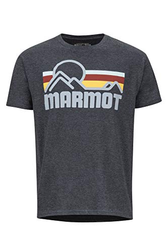 Marmot Coastal tee SS Camisa, Camiseta De Manga Corta para Exteriores, Idónea para Hacer Deporte E IR Al Gimnasio, Secado Rápido, Transpirable, Hombre, New Charcoal Heather, S