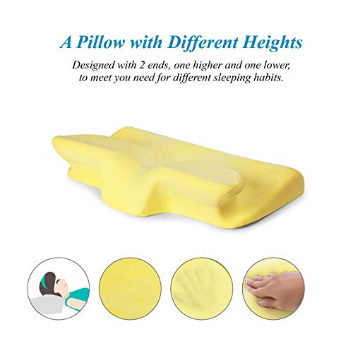 MARNUR Almohada Cervical con Certificación RoHS Espuma + Funda de Almohada Blanca MARNUR Almohada Cervical con Certificación RoHS Espuma + Funda de Almohada Blanca