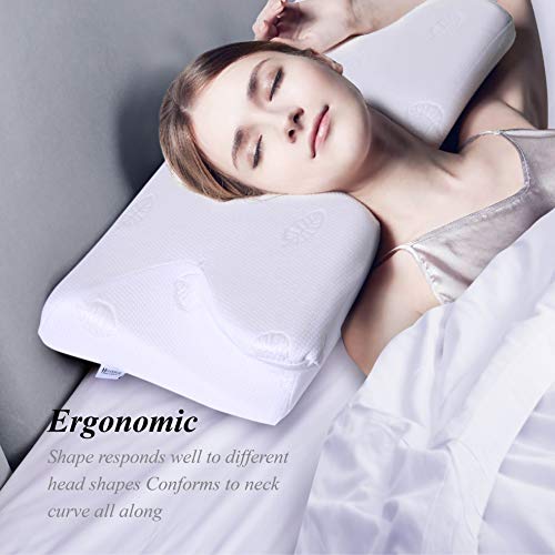 MARNUR Almohada Cervical con Certificación RoHS Espuma + Funda de Almohada Blanca MARNUR Almohada Cervical con Certificación RoHS Espuma + Funda de Almohada Blanca