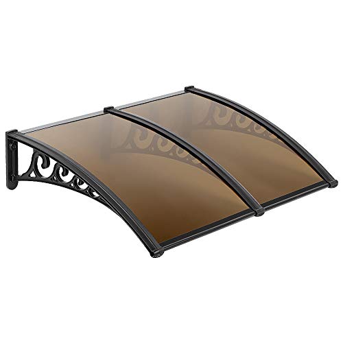 Marquesina para Puertas Ventanas Toldo Sólido Porche Delantero, Sombra Exterior,Techo (75x155cm, Marrón)