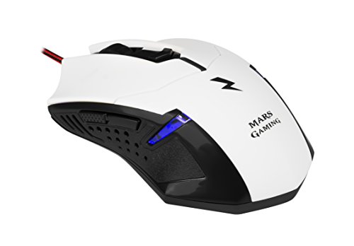 Mars Gaming MCPZE1 - Pack de teclado y ratón gaming para PC (12 teclas multimedia, retroiluminación 7 colores, control intensidad, 2800 DPI, 6 botones gaming, ambidiestro), color blanco