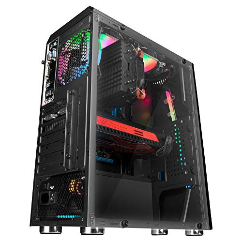Mars Gaming MCX, Caja de PC ATX, Cristal Templado, Ventilador RGB DUAL RING, Negro Mars Gaming MCX, Caja de PC ATX, Cristal Templado, Ventilador RGB DUAL RING, Negro