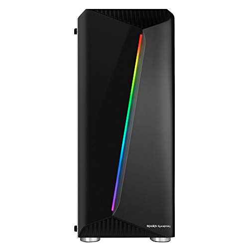 Mars Gaming MCX, Caja de PC ATX, Cristal Templado, Ventilador RGB DUAL RING, Negro