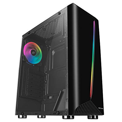 Mars Gaming MCX, Caja de PC ATX, Cristal Templado, Ventilador RGB DUAL RING, Negro