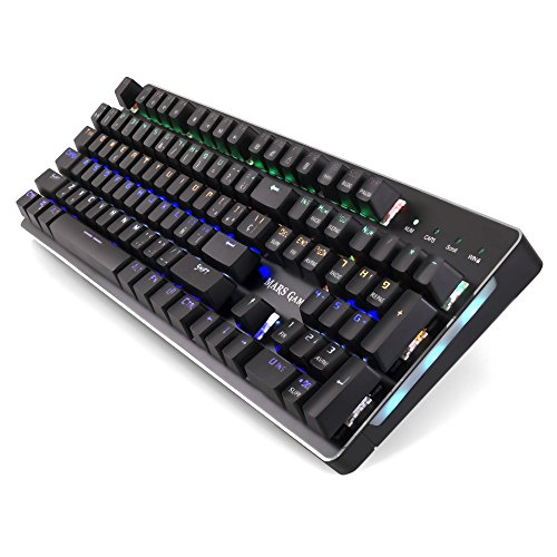 Mars Gaming MK4R - Teclado gaming para PC (Retroiluminado 6 colores, anti-ghosting, 10 perfiles luz, 6 efectos luz, Iluminación lateral RGB flow, 16 teclas control funciones, USB, Switch ROJO), negro