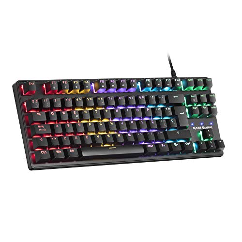 Mars Gaming MKXTKL, teclado mecánico switch rojo, LED 5 colores 10 efectos, ES