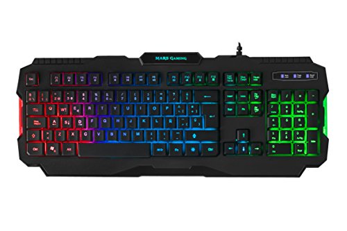 Mars Gaming MRK0, Teclado Gaming, RGB Rainbow, Antighosting, Layout Español