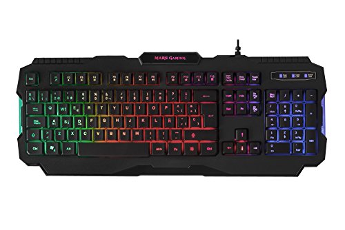 Mars Gaming MRK0, Teclado Gaming, RGB Rainbow, Antighosting, Layout Español