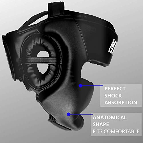 Martial Casco con Alta absorción de Impactos. Protección Facial con Visibilidad Ideal y Baja acumulación de Sudor. Casco de Boxeo para Artes Marciales, MMA, Boxeo, Kickboxing y Sparring.