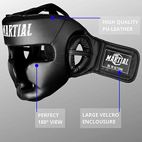 Martial Casco con Alta absorción de Impactos. Protección Facial con Visibilidad Ideal y Baja acumulación de Sudor. Casco de Boxeo para Artes Marciales, MMA, Boxeo, Kickboxing y Sparring.