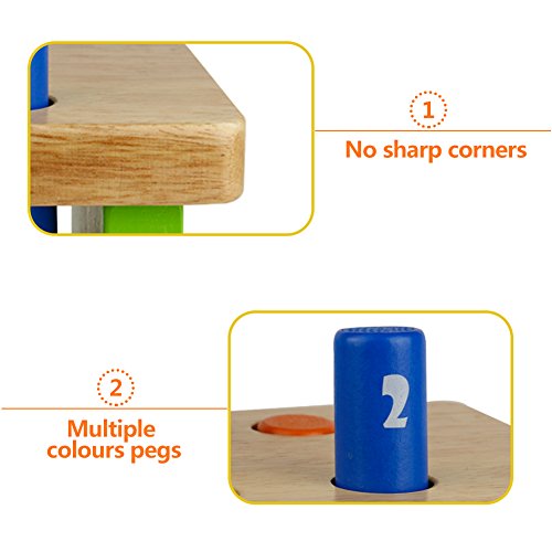 Martillo Juguete Madera Banco de Herramientas Juguete Ocho Colors Clavijas Juego del Número para Niño de 18 Meses Martillo Juguete Madera Banco de Herramientas Juguete Ocho Colors Clavijas Juego del Número para Niño de 18 Meses