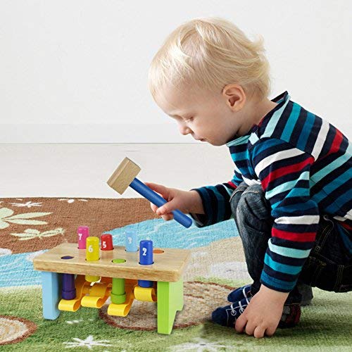 Martillo Juguete Madera Banco de Herramientas Juguete Ocho Colors Clavijas Juego del Número para Niño de 18 Meses Martillo Juguete Madera Banco de Herramientas Juguete Ocho Colors Clavijas Juego del Número para Niño de 18 Meses