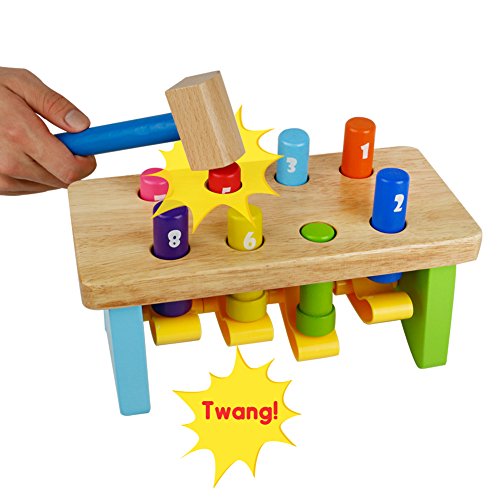 Martillo Juguete Madera Banco de Herramientas Juguete Ocho Colors Clavijas Juego del Número para Niño de 18 Meses Martillo Juguete Madera Banco de Herramientas Juguete Ocho Colors Clavijas Juego del Número para Niño de 18 Meses