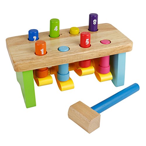 Martillo Juguete Madera Banco de Herramientas Juguete Ocho Colors Clavijas Juego del Número para Niño de 18 Meses Martillo Juguete Madera Banco de Herramientas Juguete Ocho Colors Clavijas Juego del Número para Niño de 18 Meses
