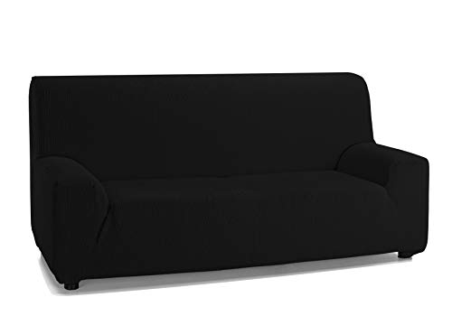 Martina Home Emilia, Funda Elástica para Sofá de 3 Plazas, Negro, de 180 a 240 cm de ancho, tela