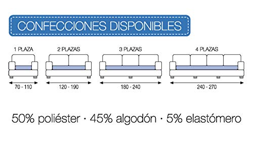 Martina Home Tunez Funda de Sofá Dúplex 4 Plazas, Tela, Marfil