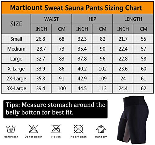 Martiount Pantalones de Sauna para Hombre Rutina de Ejercicio Pantalones Sudoracion Pantalones Cortos de Neopreno Que Adelgaza Pantalones Gym Fitness 3XL