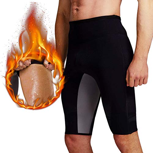 Martiount Pantalones de Sauna para Hombre Rutina de Ejercicio Pantalones Sudoracion Pantalones Cortos de Neopreno Que Adelgaza Pantalones Gym Fitness M