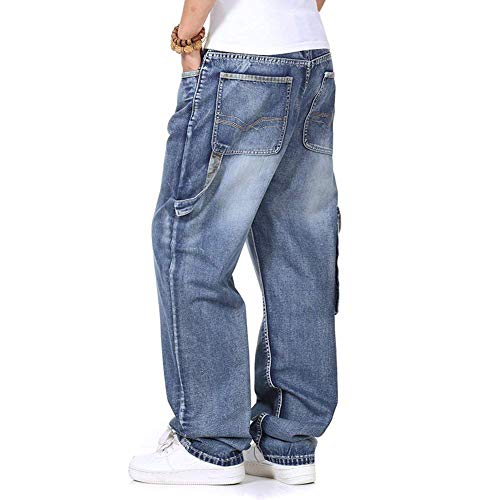 Más Tamaño Mens Denim Cargo Pantalones Vaqueros con Carga Lateral Bolsillo Hip Hop Baggy Jeans Loose Fit Pantalones Largos Tamaño Grande 40 44 46 Más Tamaño Mens Denim Cargo Pantalones Vaqueros con Carga Lateral Bolsillo Hip Hop Baggy Jeans Loose Fit Pantalones Largos Tamaño Grande 40 44 46