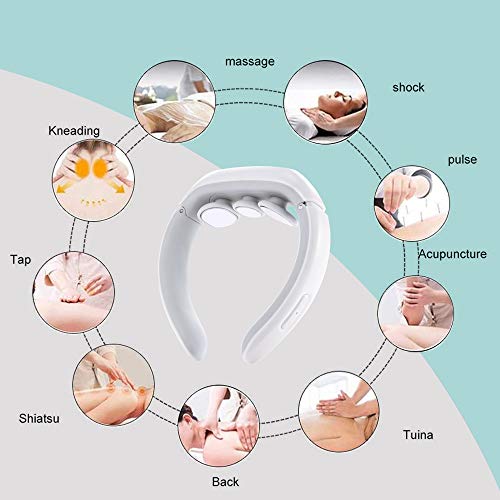 Masajeador Cervical, Masajeador Electromagnético, Masajeador de Cuello Inalámbrico Inteligente, Masajeador de Cuello Multifunción de con Función de Calefacción