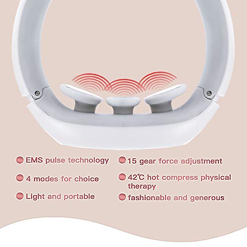 Masajeador Cervical, Masajeador Electromagnético, Masajeador de Cuello Inalámbrico Inteligente, Masajeador de Cuello Multifunción de con Función de Calefacción