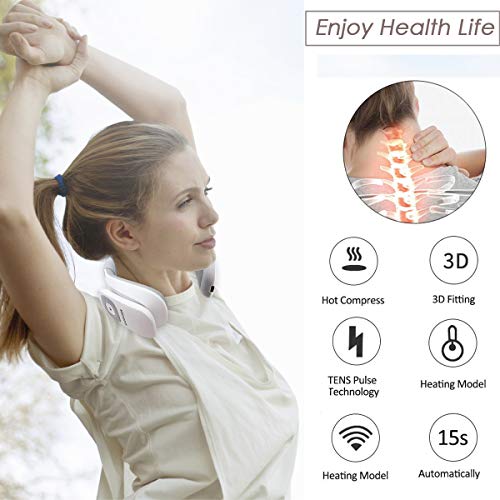 Masajeador de cuello, Masajeador de espalda inalámbrico inteligente con calor,Masajeador de cuello de pulso electromagnético, Masajeador de cuello multifunción para aliviar el dolor muscular Relajarse Masajeador de cuello, Masajeador de espalda inalámbrico inteligente con calor,Masajeador de cuello de pulso electromagnético, Masajeador de cuello multifunción para aliviar el dolor muscular Relajarse