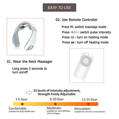 Masajeador de cuello, Masajeador de espalda inalámbrico inteligente con calor,Masajeador de cuello de pulso electromagnético, Masajeador de cuello multifunción para aliviar el dolor muscular Relajarse Masajeador de cuello, Masajeador de espalda inalámbrico inteligente con calor,Masajeador de cuello de pulso electromagnético, Masajeador de cuello multifunción para aliviar el dolor muscular Relajarse
