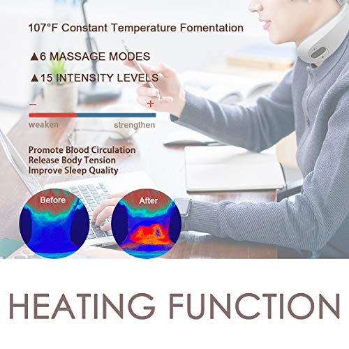 Masajeador de cuello, Masajeador de espalda inalámbrico inteligente con calor,Masajeador de cuello de pulso electromagnético, Masajeador de cuello multifunción para aliviar el dolor muscular Relajarse Masajeador de cuello, Masajeador de espalda inalámbrico inteligente con calor,Masajeador de cuello de pulso electromagnético, Masajeador de cuello multifunción para aliviar el dolor muscular Relajarse