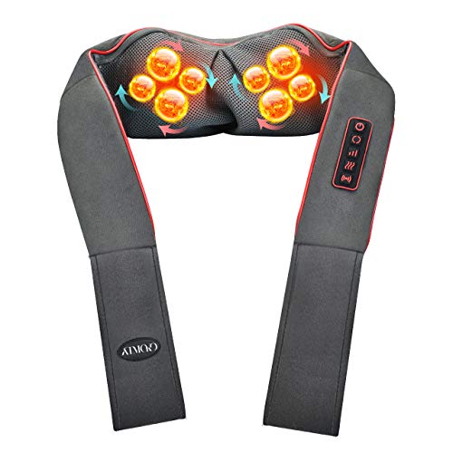Masajeador de Espalda con Modo de Vibración, 8 Rodillos, 3D Rotación con Calor, 3 Intensidades, 5 Botones, Shiatsu Masajeador Cervical y Espalda/Cuello/Hombro/Piernas, Regalo Perfecto Masajeador de Espalda con Modo de Vibración, 8 Rodillos, 3D Rotación con Calor, 3 Intensidades, 5 Botones, Shiatsu Masajeador Cervical y Espalda/Cuello/Hombro/Piernas, Regalo Perfecto