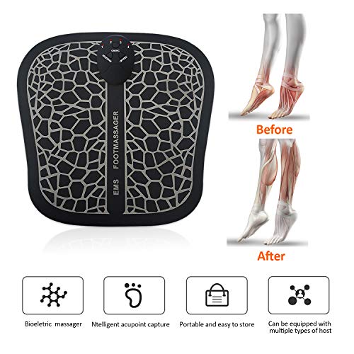 Masajeador de pies eléctrico EMS, Pulsos de Baja Frecuencia Estimulación Muscular Eléctrica, Cojín de Masaje de Pies Fisioterapia Inteligente para Mejorar la Circulación Sanguínea