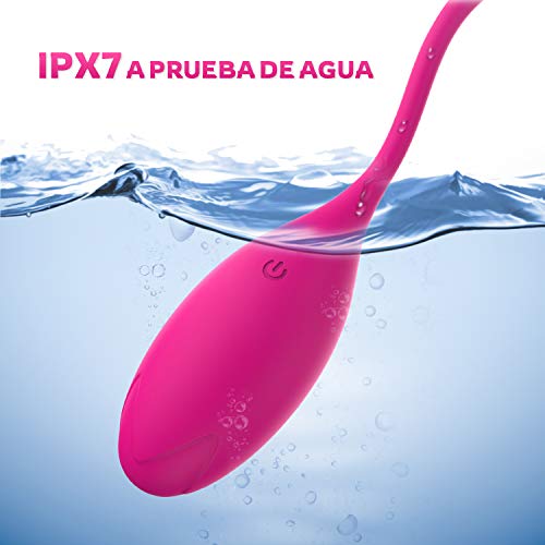 Masajeador Portátil, 10 Modos de Frecuencia, Silicona Suave, Impermeable, Carga USB (Rosa roja）