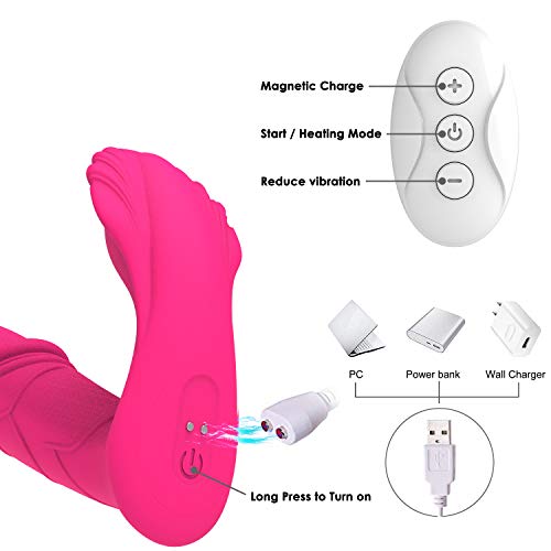Masajeador Portátil, Masajeador Control Remoto Inalámbrico, Dos motores, Calefacción, 7+3 Modos, Recargable USB Magnético, Material de Silicona, 100% Impermeable Masajeador Portátil, Masajeador Control Remoto Inalámbrico, Dos motores, Calefacción, 7+3 Modos, Recargable USB Magnético, Material de Silicona, 100% Impermeable