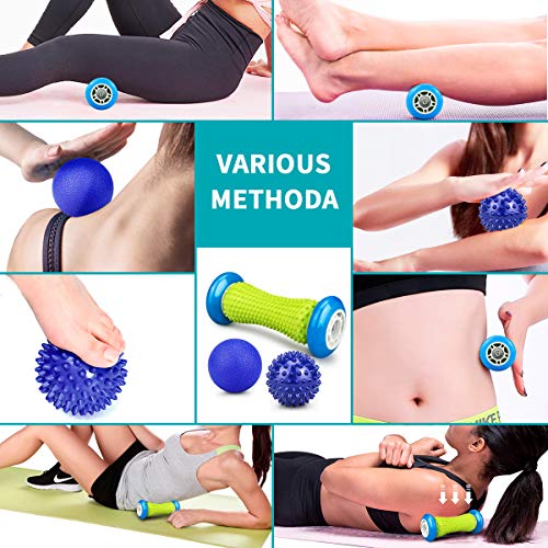 Masajeadores de Pies - Rodillo Masaje Pies y Masajeadores de Pelotas para Fascitis Plantar,Músculo,Cervical, Espalda, Nalgas, Hombro, Brazos Masajeadores de Pies - Rodillo Masaje Pies y Masajeadores de Pelotas para Fascitis Plantar,Músculo,Cervical, Espalda, Nalgas, Hombro, Brazos