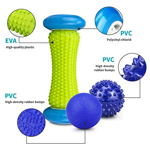 Masajeadores de Pies - Rodillo Masaje Pies y Masajeadores de Pelotas para Fascitis Plantar,Músculo,Cervical, Espalda, Nalgas, Hombro, Brazos