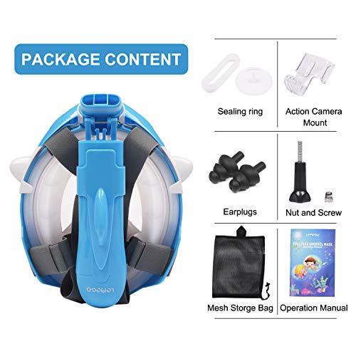 Mascara de Buceo para Niños, Diseño de Tiburones Máscara de Snorkel 180 ° Panorámico Máscara de Buceo de Cara Completa Cámara de Acción Compatible con Anti-Niebla y Anti-Fugas Mascara de Buceo para Niños, Diseño de Tiburones Máscara de Snorkel 180 ° Panorámico Máscara de Buceo de Cara Completa Cámara de Acción Compatible con Anti-Niebla y Anti-Fugas