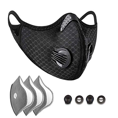Máscara para Bicicleta con Válvula de Respiración, Filtro de Carbón Activado, Lavable y Reutilizable para Prueba de Polvo,Correr, Andar en Bicicleta, Actividades al aire libre-Negro Máscara para Bicicleta con Válvula de Respiración, Filtro de Carbón Activado, Lavable y Reutilizable para Prueba de Polvo,Correr, Andar en Bicicleta, Actividades al aire libre-Negro