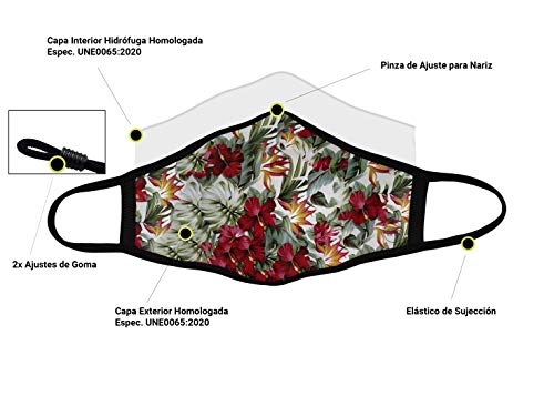 Mascarilla de Tela Homologada Reutilizable - Flores