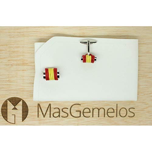 MasGemelos - Gemelos Cuerda Bandera de España Cufflinks MasGemelos - Gemelos Cuerda Bandera de España Cufflinks