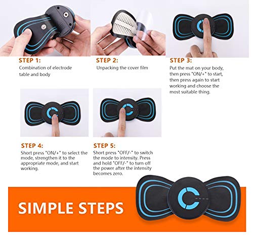 MASOMRUN EMS Masaje de Cuello, Mini Masaje de Cuello Inteligente, calcomanías de Fisioterapia de Cintura, Hombro y Cuello, Hay 6 Modos de Masaje para aliviar la Fatiga y el estrés MASOMRUN EMS Masaje de Cuello, Mini Masaje de Cuello Inteligente, calcomanías de Fisioterapia de Cintura, Hombro y Cuello, Hay 6 Modos de Masaje para aliviar la Fatiga y el estrés