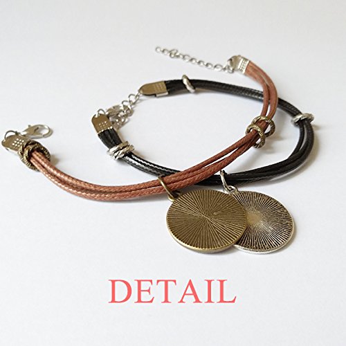 master DIY Deportes de Invierno Esqui Ski Junta ilustración Cuerda de Cuero Pulsera Pulsera de la Amistad Pareja Set