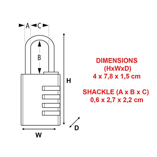 Master Lock 7640EURDBLK Candado con combinación Personalizable y Cuerpo de Aluminio, Negro, 40 mm